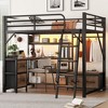 JUJABU Metal Loft Bed with Built-In Desk, Light, Shelves, Wardrobe and Drawers - 4 of 4