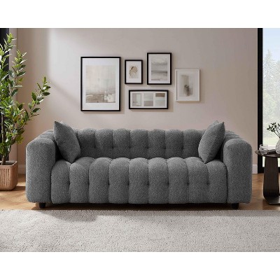 MINIMORE Modern 89.4''W Betty 3Seater Square Arms Chesterfield Sofa