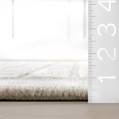 Handmade Beige Wool Tufted Runner Rug 2'6" x 8'