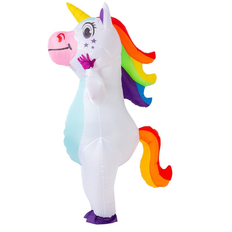 8 FT Adult White Unicorn Full Body inflatable ride a unicorn costume - One Size, 3 of 4
