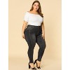Agnes Orinda Women's Plus Size Mid Rise Stretch Washed Skinny Denim Jeans - 2 of 4