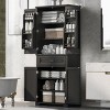 SEVOBAL Bathroom Storage Cabinet with Doors and Drawer Adjustable Shelf for Organized Bathroom Space, Black, 29.9"*15.7"*72.2" - 2 of 4