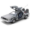 DeLorean Brushed Metal Time Machine with Lights "Back to the Future" (1985) Movie 1/24 Diecast Model Car by Jada - 2 of 4