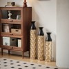 FONTOI Floor Vases Set of 3, 34"/29"/25" Decorative Vases, Glazed Metal Center Vase for Living Room Foyer Corridor, Black&Gold, 5.5"*33.8"*5.5" - 2 of 4