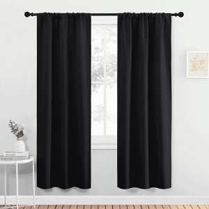 NICETOWN Blackout Curtains Rod Pocket Thermal Insulated Privacy Drapes (2 Panels) - 1 of 4