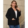 Coolmee Womens Plus Size Casual Blazer Jackets Long Sleeve Open Front Work Office Lapel Blazers with Pockets - 4 of 4