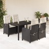 vidaXL Patio Dining Set Set of 4 Black PE rattan Medium - 2 of 4