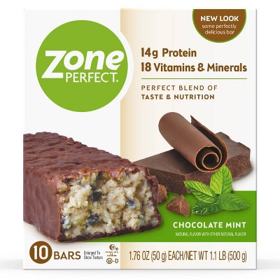 Zoneperfect Protein Bar Chocolate Mint 10 Ct 17 6 Oz Target