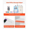 VEVOR 3 Drawer Wooden File Cabinet, Mobile Filing Cabinet with Light Strip, Lockable Rolling File Storage with Adjustable Shelves & 5 Wheels, White - 3 of 4