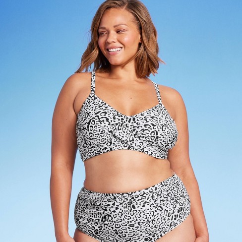 Women's Leopard Print Twist-front Bikini Top - Kona Sol™ Cream 3x : Target
