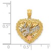 Black Bow Jewelry 14k Tri Color Gold #1 Mom Reversible Heart Pendant, 18mm - 4 of 4