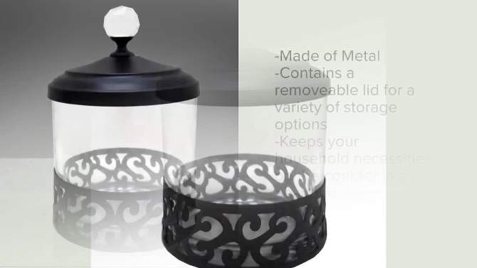 Scroll Cotton Jar Black - Popular Bath Popular Home, 2 of 6, play video