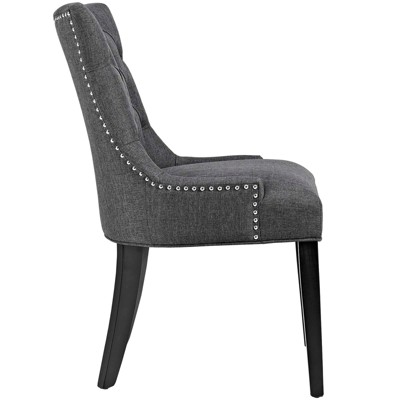 Regal Gray Tufted Parsons Side Chair with Nailhead Trim