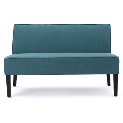 NicBex Armless Loveseat Sofa Modern Polyester Fabric Upholstered 2 Seater Couch with Wood Legs for Living Room,Apartment