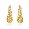 Guili 14K Yellow Gold Plated Twisted Halo Hoop Earrings Featuring a Unique and Elegant Design Perfect for Stylish Jewelry Enthusiasts - 2 of 2
