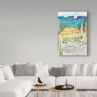 Karen Fields Coastal Seagulls Canvas Art, 22x32-Inch
