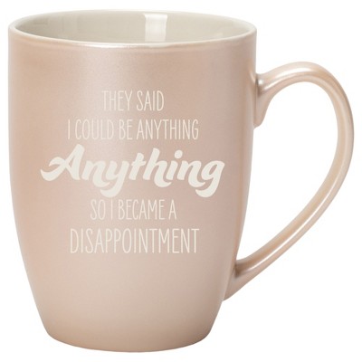100 North White and Precious Pearl Metallic Finish, 10 Ounce, Comfortably Fits Your Hands, New Bone China Coffee Tea Cup Mug, They Said I Could Be