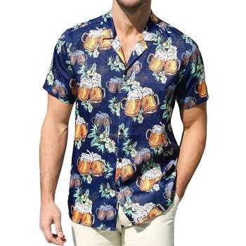 Men's Hawaiian Shirts Floral Printed Button Down Summer Tropical Holiday Beach Party Shirts