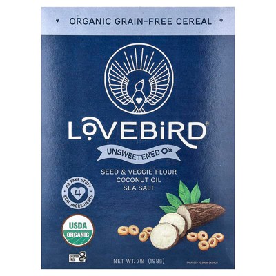 Lovebird, Organic Grain-Free Cereal, Unsweetened O's, 7 oz