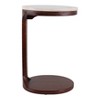 Chic End Table, Side Table, or Night Stand for Home Decor - Wood C-Shaped Bedside Table with Circular Base and Marble Top - Ideal for Small Spaces - 2 of 4