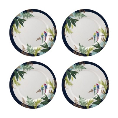 Portmeirion Sara Miller Parrot Melamine Dinner Plates - Set of 4