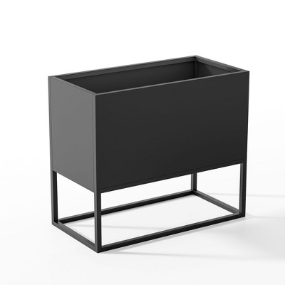 36*18*18 Inch Large Metal Rectangular Planter with Shelves and Drainage Holes for Indoor/Outdoor Use