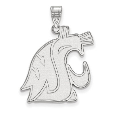 Black Bow Jewelry 10k White Gold Washington State Cougars NCAA Extra Large Pendant