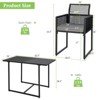 Tangkula Set of 3 PE Wicker Furniture Set Cushioned Chairs w/ Folding Backrest Patio Backyard - 4 of 4