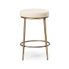 Maven Lane Stella Backless Metal Counter Stool with Fabric Upholstered Seat 26" - 2 of 4