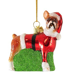 Kurt S. Adler 3.5 Inch Dog In Santa Suit Christmas Best Friend Tree Ornaments - 1 of 3