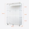 Syemin Decorative Storage Cabinets Glass Storage Cabinet, Glass Display Cabinet 4-Shelf, Glass Display Storage Cabinet, White, 30.91"*13.58"*49.29" - 3 of 4