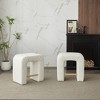 24" Boucle Armless Inverted U-Shaped Stool (Set of 2) with Soft Upholstered Seat for Home Kitchen Island or Dining Area - 2 of 4