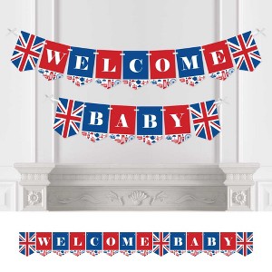 Big Dot of Happiness Cheerio, London - British UK Baby Shower Bunting Banner - Party Decorations - Welcome Baby - 1 of 4