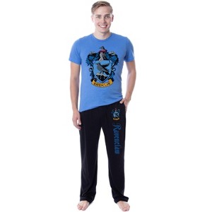 Harry Potter Mens' Hogwarts All Houses Sleep Pajama Set - 1 of 3