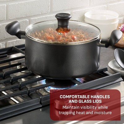 T-Fal Simply Cook 8.5qt Nonstick Wide Stock Pot with Lid Black