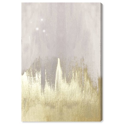 15" x 10" Offwhite Starry Night Abstract Unframed Canvas Wall Art in Gold - Oliver Gal