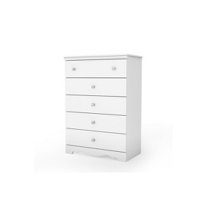 HomeStock 5-Drawer Chest Dresser Pure White Crystal - 1 of 3