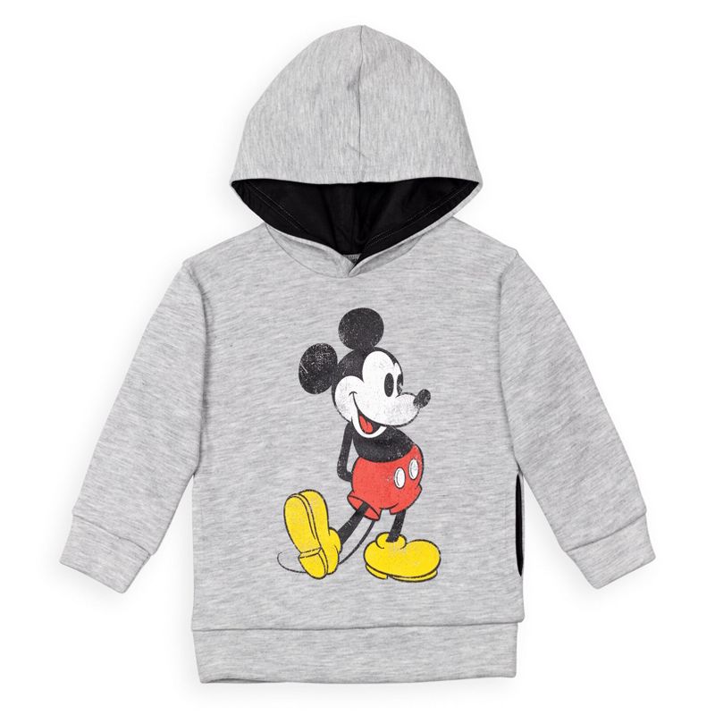 Disney Mickey Mouse Little Boys Fleece Pullover Hoodie Grey 6