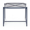 Syemin End Tables Outdoor Side Tables, Hollow out Sofa Table, Anti Rust Small Patio Table Metal Nightstand for Porch, Blue, 19.5"*18"*16.25" - 2 of 4