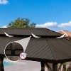 VisioGear Canopies and Gazebos, Outdoor Gazebo with Mosquito Netting, Gazebo Canopy Tent for Deck Backyard Garden, Brown, 283.7"*165.59"*126.42" - 3 of 4