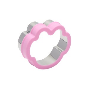 Unique Bargains Large Dog Paw Trio Cookie Cutter Hand Washable Stainless Steel Plastic Light Purple 3.6"x4.3"1.6" 1Pcs - 1 of 4