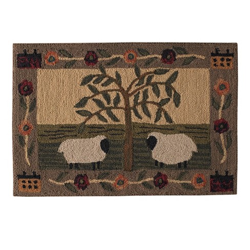 Hooked Collection 100% Polyester Area Utility Rug