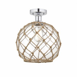 Farmhouse Rope - 1 Light Semi-Flush Mount In Industrial Style-12.75 Inches Tall and 10 Inches Wide - 1 of 1