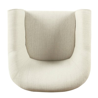 Modern White and Black Barrel Accent Chair