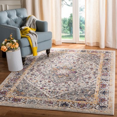 Evoke Ivory and Grey Synthetic Reversible Area Rug