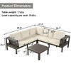 Sapphtopaz Patio Furniture Set Outdoor Rattan Sectional Conversation Sofa with Acacia Wood Legs and Coffee Table for Garden, Terrace - 2 of 4