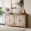 Spassway Storage Cabinet with 4 Doors Modern Pantry Cabinet with Elegant Floral Pattern Console Table for Living Room Entryway Kitchen - 2 of 4