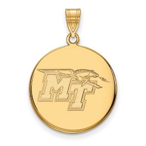 Black Bow Jewelry 14k Yellow Gold Middle Tennessee State Blue Raiders NCAA Large Pendant - 1 of 3