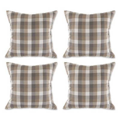 4pk 18"x18" Bleached Square Throw Pillow Covers Stone/Gray - Design Imports