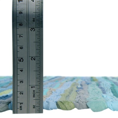 Handmade Light Blue Synthetic Braided Reversible Rug